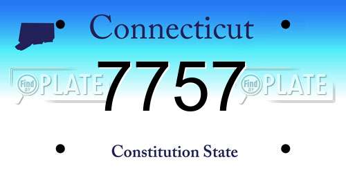 7757 Connecticut License Plate