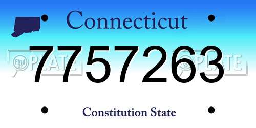 7757263 Connecticut License Plate