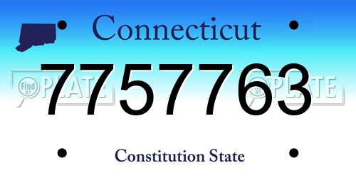 7757763 Connecticut License Plate