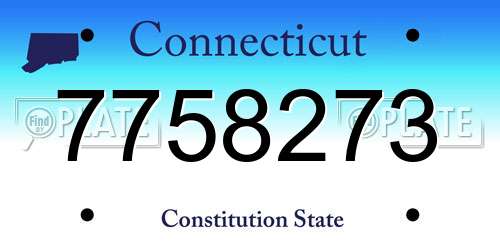7758273 Connecticut License Plate