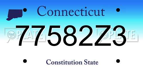77582Z3 Connecticut License Plate