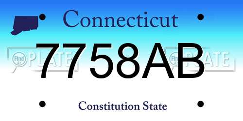 7758AB Connecticut License Plate