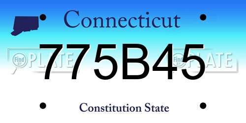 775B45 Connecticut License Plate