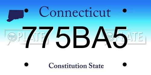 775BA5 Connecticut License Plate