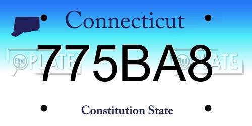 775BA8 Connecticut License Plate