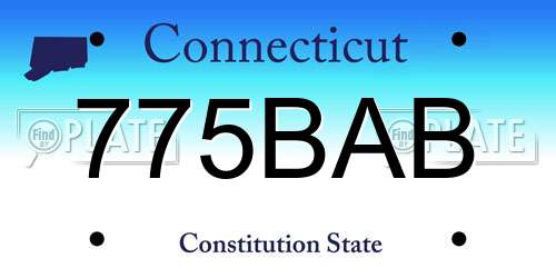 775BAB Connecticut License Plate