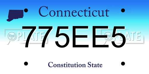 775EE5 Connecticut License Plate