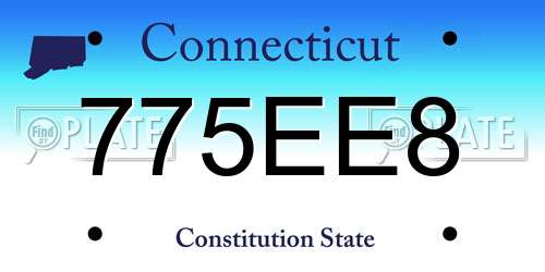 775EE8 Connecticut License Plate