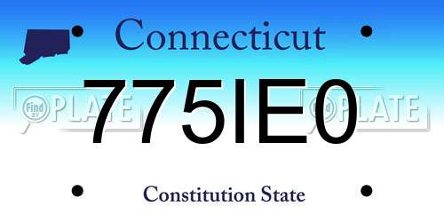 775IE0 Connecticut License Plate