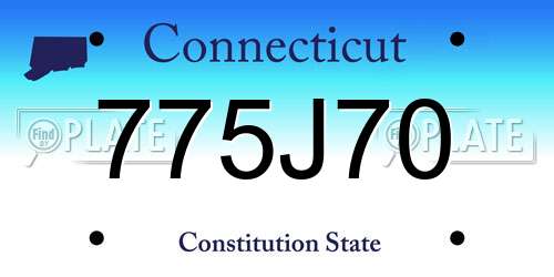 775J70 Connecticut License Plate