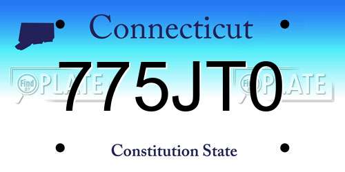 775JT0 Connecticut License Plate