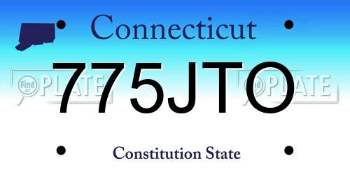 775JTO Connecticut License Plate