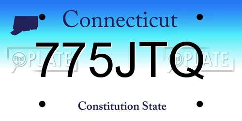 775JTQ Connecticut License Plate