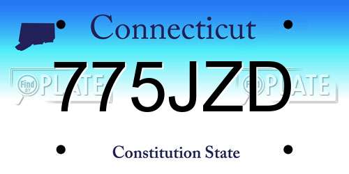 775JZD Connecticut License Plate