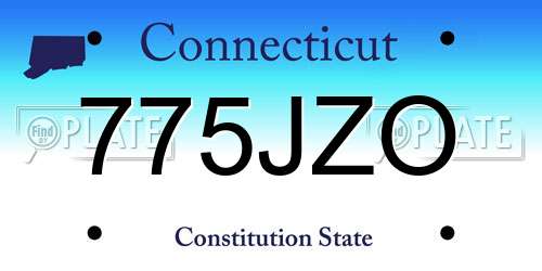775JZO Connecticut License Plate