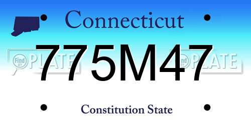 775M47 Connecticut License Plate