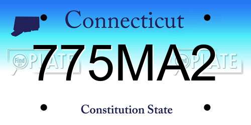 775MA2 Connecticut License Plate