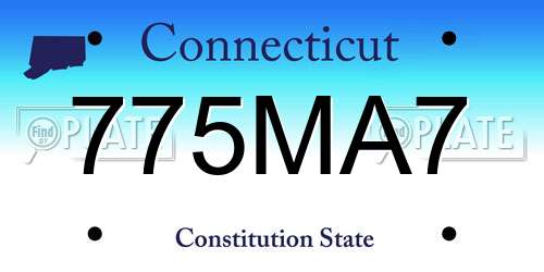 775MA7 Connecticut License Plate