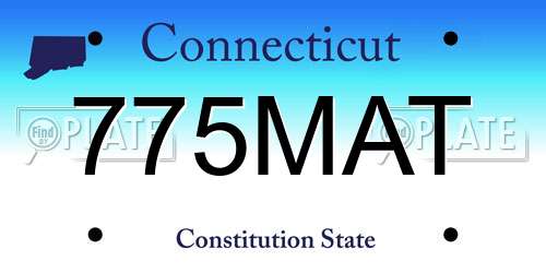 775MAT Connecticut License Plate