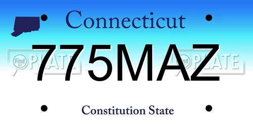775MAZ Connecticut License Plate