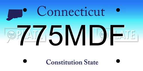 775MDF Connecticut License Plate