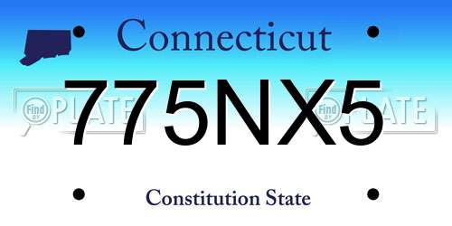 775NX5 Connecticut License Plate