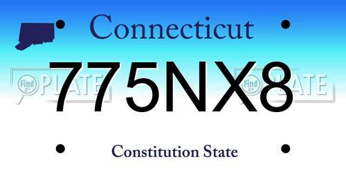 775NX8 Connecticut License Plate