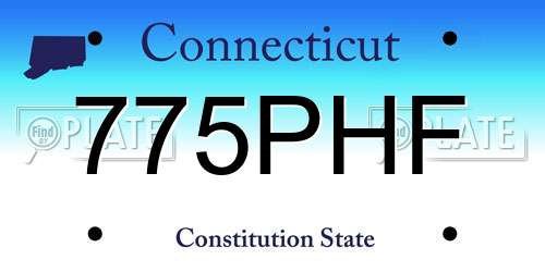 775PHF Connecticut License Plate