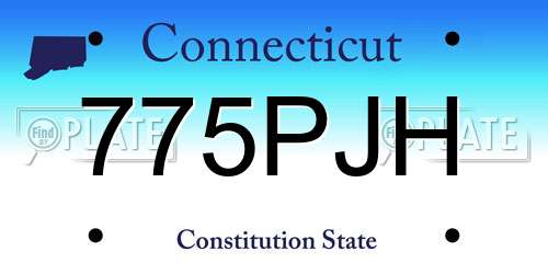 775PJH Connecticut License Plate