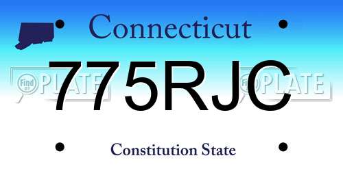 775RJC Connecticut License Plate