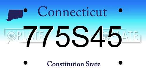 775S45 Connecticut License Plate