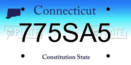 775SA5 Connecticut License Plate