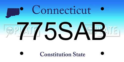 775SAB Connecticut License Plate