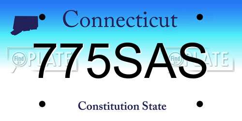 775SAS Connecticut License Plate