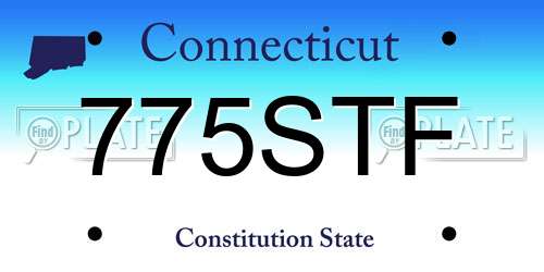 775STF Connecticut License Plate