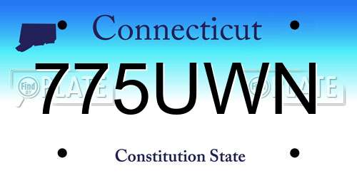 775UWN Connecticut License Plate