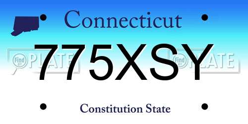 775XSY Connecticut License Plate