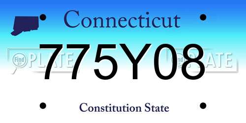 775Y08 Connecticut License Plate