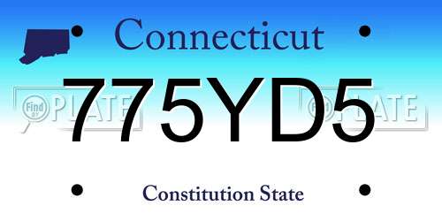 775YD5 Connecticut License Plate