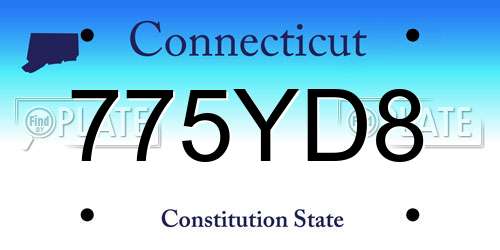 775YD8 Connecticut License Plate