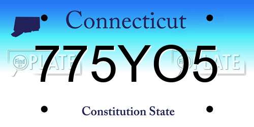 775YO5 Connecticut License Plate