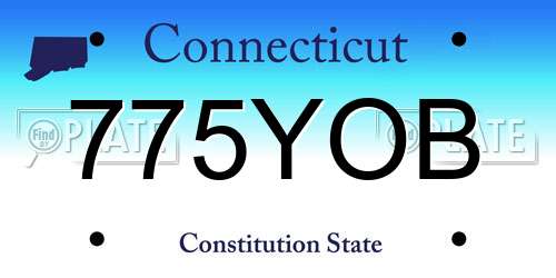775YOB Connecticut License Plate
