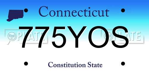 775YOS Connecticut License Plate
