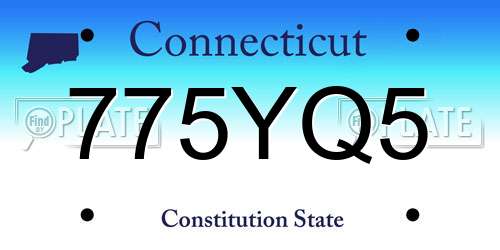 775YQ5 Connecticut License Plate