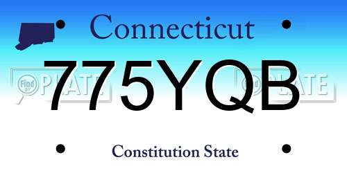 775YQB Connecticut License Plate