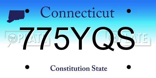 775YQS Connecticut License Plate