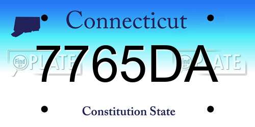 7765DA Connecticut License Plate
