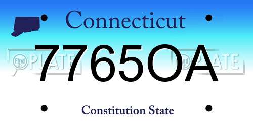 7765OA Connecticut License Plate