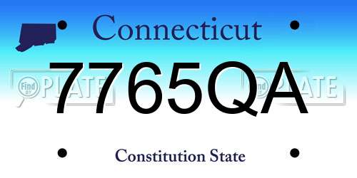 7765QA Connecticut License Plate