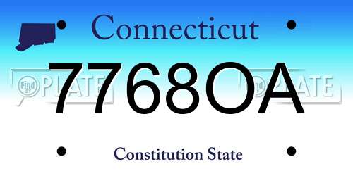 7768OA Connecticut License Plate
